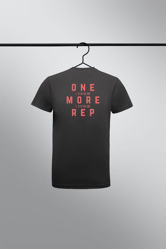 One More Rep Tally T-Shirt - Charcoal Coral - Mens